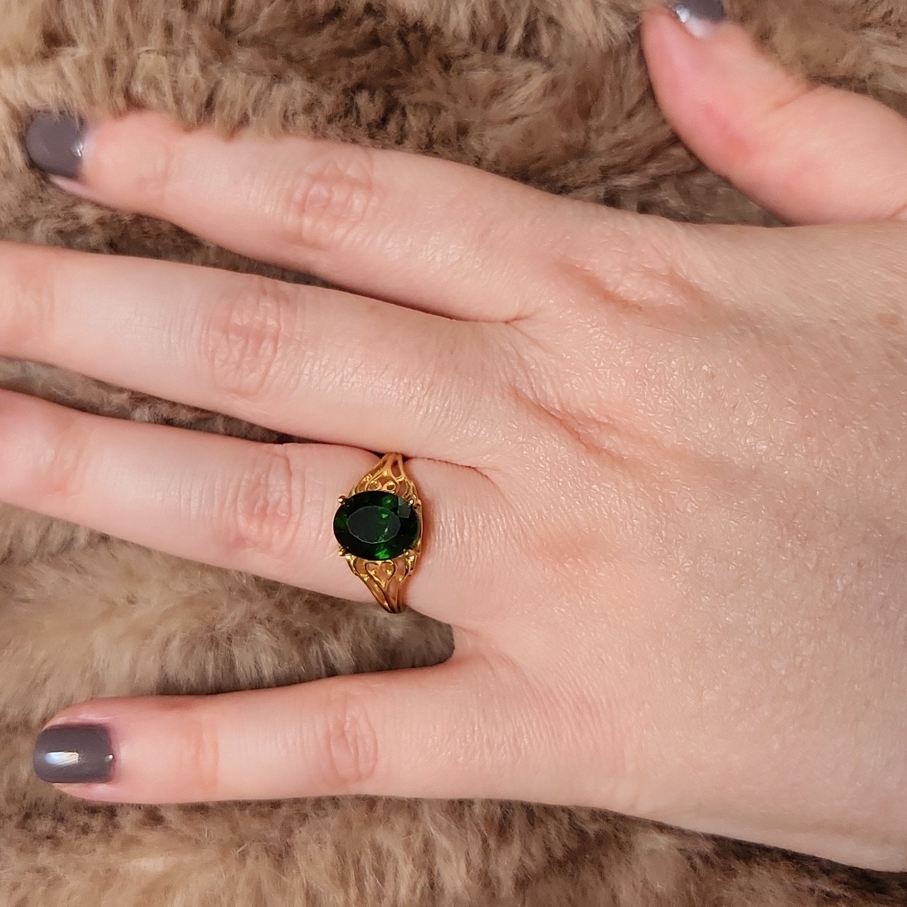Chrome Diopside Ring